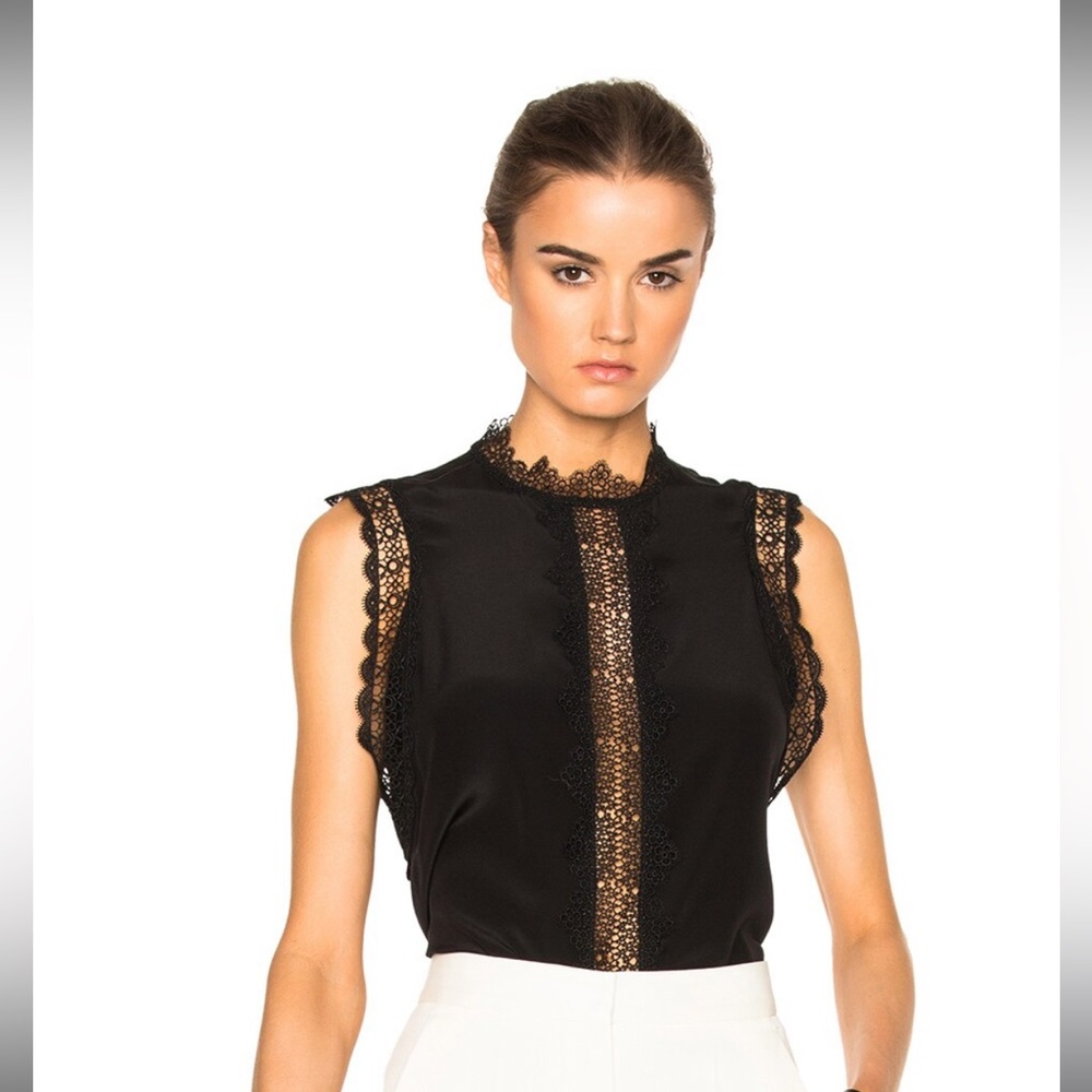 ALEXIS Zo Silk Lace Applique Tank